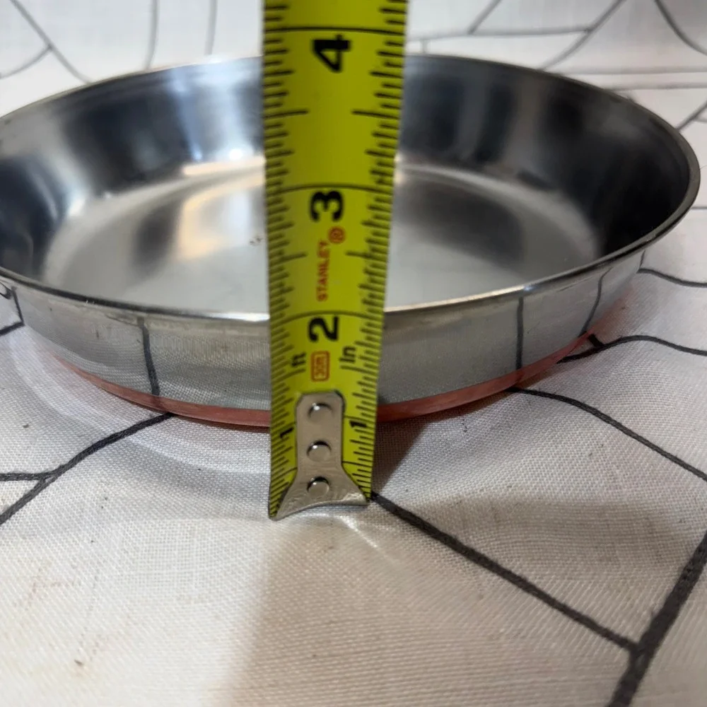 Revere Ware Skillet 9 in Silver Copper Clad Bottom Vintage Frying Pan with Lid